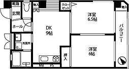 サンライフ中広 2DKの間取図画像
