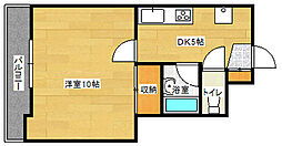 ルミノーソ三篠 1DKの間取図画像