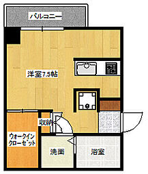 ソルヴェール舟入本町 ワンルームの間取図画像