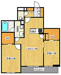 グランベレオ 2LDKの間取図画像