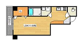 ノース・ワン・庚午 ワンルームの間取図画像