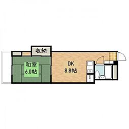 北原ビル 1DKの間取図画像