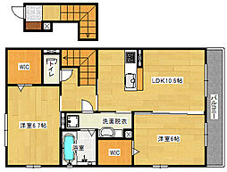 カーサ・フェリーチェ 2LDKの間取図画像