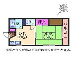 コーポ燦光 1DKの間取図画像