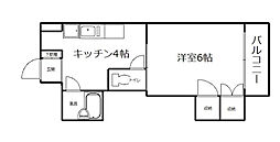 ヴィラ高精 1Kの間取図画像