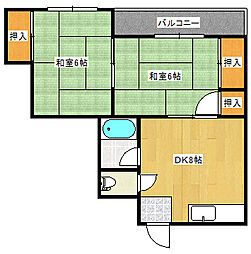 OSビル 2DKの間取図画像