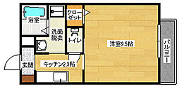 セフィラ田所 1Kの間取図画像