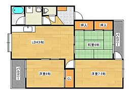 ガーデンヒルズ 3LDKの間取図画像
