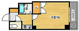 カルティエ城北通り 1Kの間取図画像