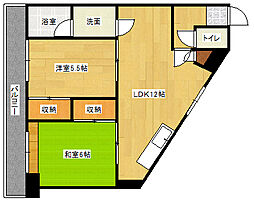 下田ハイツ 2LDKの間取図画像