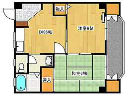 レジデンス古江 2DKの間取図画像