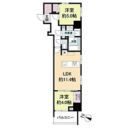 ブランシエスタ広島駅 2LDKの間取図画像