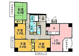ヒルズアーバン1番館 4LDKの間取図画像