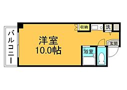 上幟町ビル ワンルームの間取図画像