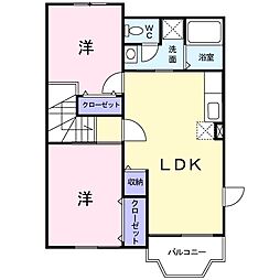 コリーヌメゾン 2LDKの間取図画像