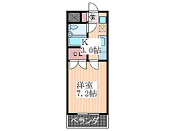 グレース小町 1Kの間取図画像