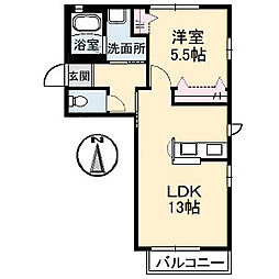 レーヴェンス温品弐番館 1LDKの間取図画像
