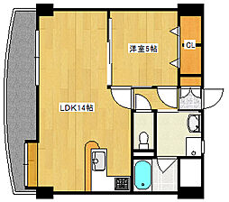 井口台フラッツ2 1LDKの間取図画像