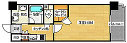 ロアール東白島 1Kの間取図画像