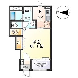 広島市東区戸坂山根1丁目アパート 1Kの間取図画像