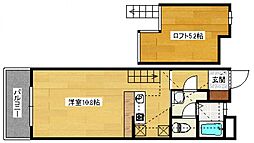 エンバシーコート矢賀 ワンルームの間取図画像