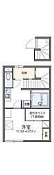 レオパレスオーブ 1Kの間取図画像