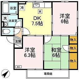 ウィルモアA 3DKの間取図画像