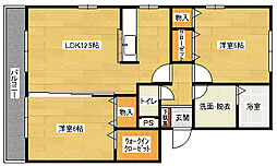 アムール祇園 2LDKの間取図画像