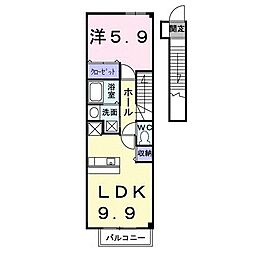 サングレイス 1LDKの間取図画像