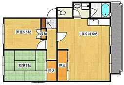 第2仁井田マンション 2LDKの間取図画像