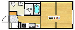 ニホコーポラス3 ワンルームの間取図画像