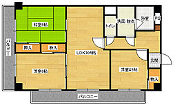 アームズ皆実 3LDKの間取図画像