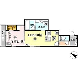 Colermo舟入南 1LDKの間取図画像