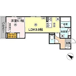 Colermo舟入南 1LDKの間取図画像