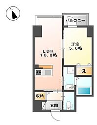 シエスタ舟入南 1LDKの間取図画像