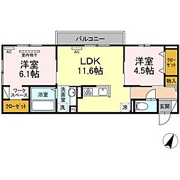 せのや3 2LDKの間取図画像