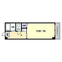 リード大町 1Kの間取図画像