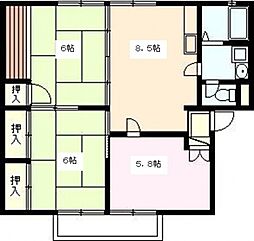 グリーンタウンへさかG 3DKの間取図画像