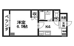 第2植野ビル 1Kの間取図画像