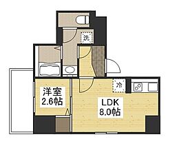 グランディール住吉 1LDKの間取図画像
