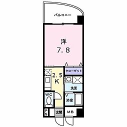 ディアコートニシムラ 1Kの間取図画像