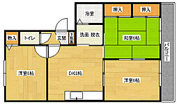 セゾン高取北弐番館 3DKの間取図画像