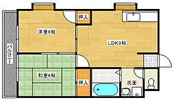 森田ビルNo.1 2LDKの間取図画像