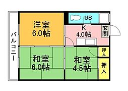 大宮グリーンハイツ 3Kの間取図画像