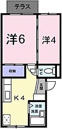 ハイツ青木 2Kの間取図画像