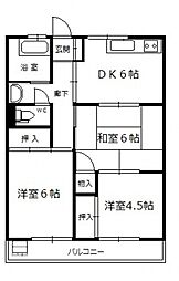沖田コーポラス 3DKの間取図画像