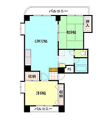 福地産業加古町ビル 2LDKの間取図画像
