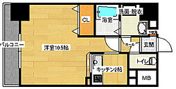 パークヒルズ天神川 1Kの間取図画像