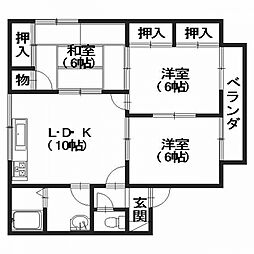 エステート江川B棟 3LDKの間取図画像