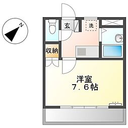 コーポリヴィエール39 1Kの間取図画像